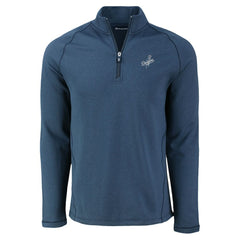 Los Angeles Dodgers Cutter & Buck Peshastin Eco Fleece Recycled Raglan Quarter-Zip Top - Heather Navy Tops