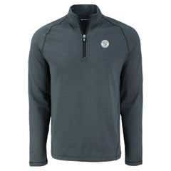 Milwaukee Brewers Cutter & Buck Peshastin Eco Fleece Recycled Raglan Quarter-Zip Top - Heather Black Tops