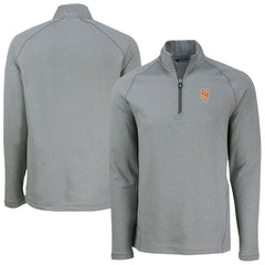 New York Mets Cutter & Buck Peshastin Eco Fleece Recycled Raglan Quarter-Zip Top - Heather Gray Tops