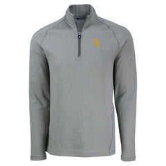 San Diego Padres Cutter & Buck Peshastin Eco Fleece Recycled Raglan Quarter-Zip Top - Heather Gray Tops
