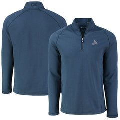 St. Louis Cardinals Cutter & Buck Peshastin Eco Fleece Recycled Raglan Quarter-Zip Top - Heather Navy Tops