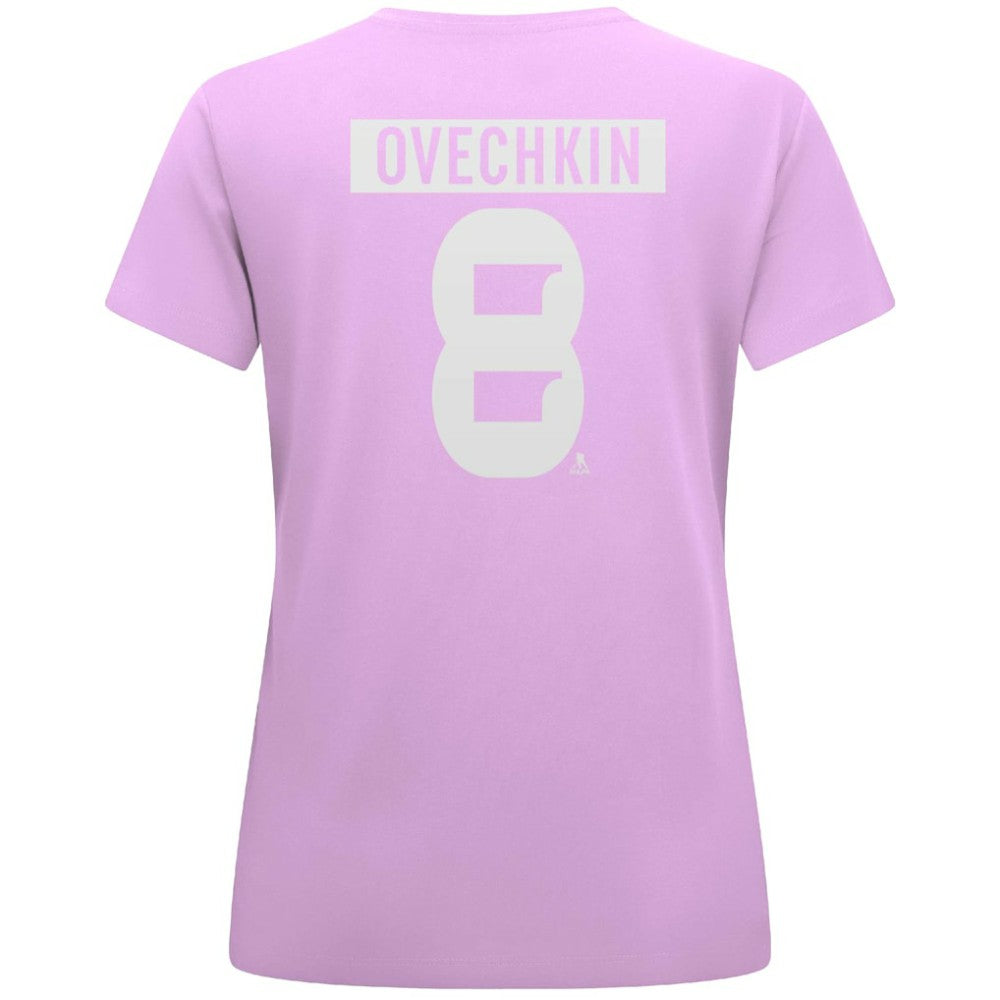 NHL Alexander Ovechkin Washington Capitals Levelwear Women's Hockey Fights Cancer Anthem Name & Number T-Shirt - Lavender