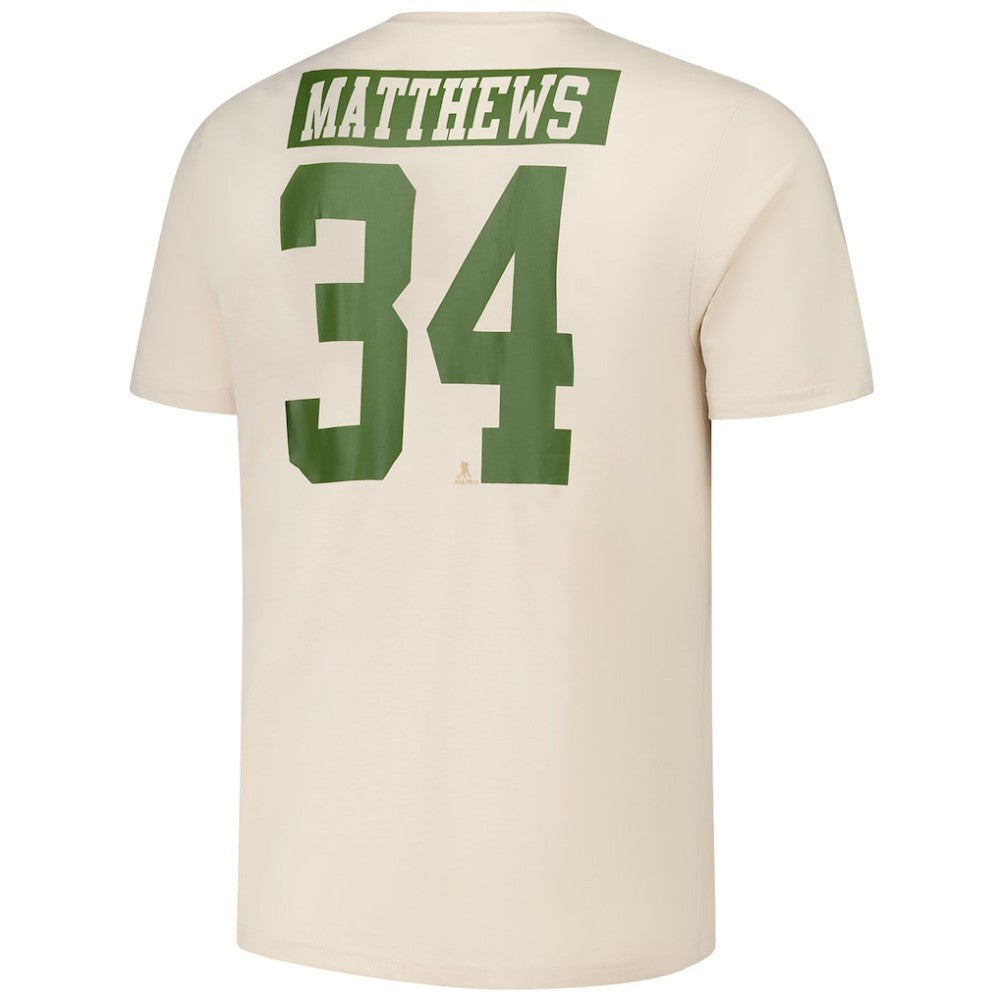 NHL Auston Matthews Toronto Maple Leafs Levelwear 2024 NHL Military Appreciation Richmond Delta Player Name & Number T-Shirt - Khaki