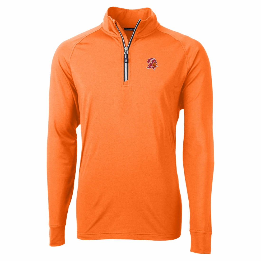 Tampa Bay Buccaneers Cutter & Buck Adapt Eco DryTec Raglan Quarter-Zip Jacket Orange