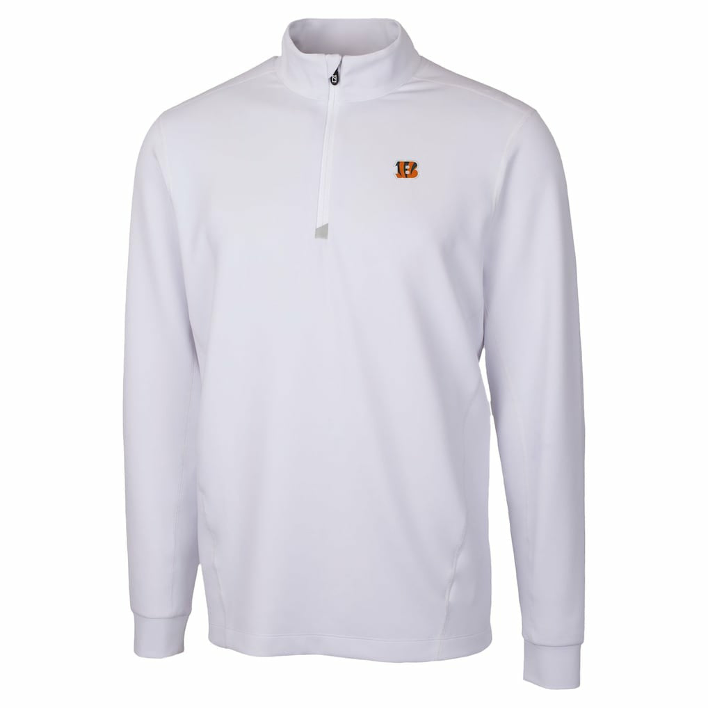 Cincinnati Bengals Cutter & Buck Traverse Stretch Quarter-Zip Top White