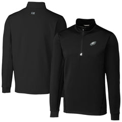 Philadelphia Eagles Cutter & Buck Traverse Stretch Quarter-Zip Top Black