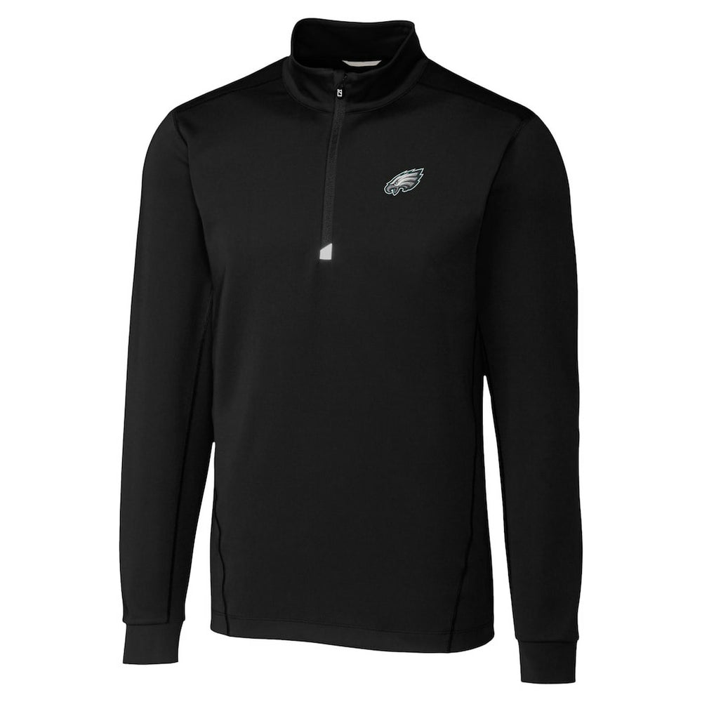 Philadelphia Eagles Cutter & Buck Traverse Stretch Quarter-Zip Top Black