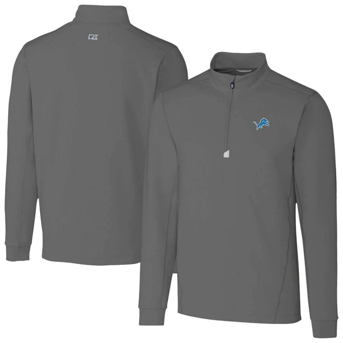 Detroit Lions Cutter & Buck Traverse Stretch Quarter-Zip Top Gray