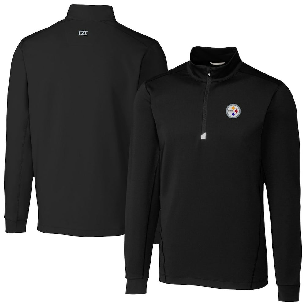 Pittsburgh Steelers Cutter & Buck Traverse Stretch Quarter-Zip Top Black
