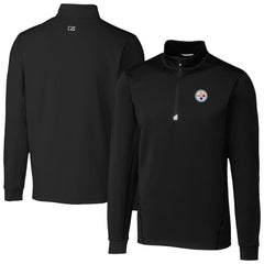 Pittsburgh Steelers Cutter & Buck Traverse Stretch Quarter-Zip Top Black