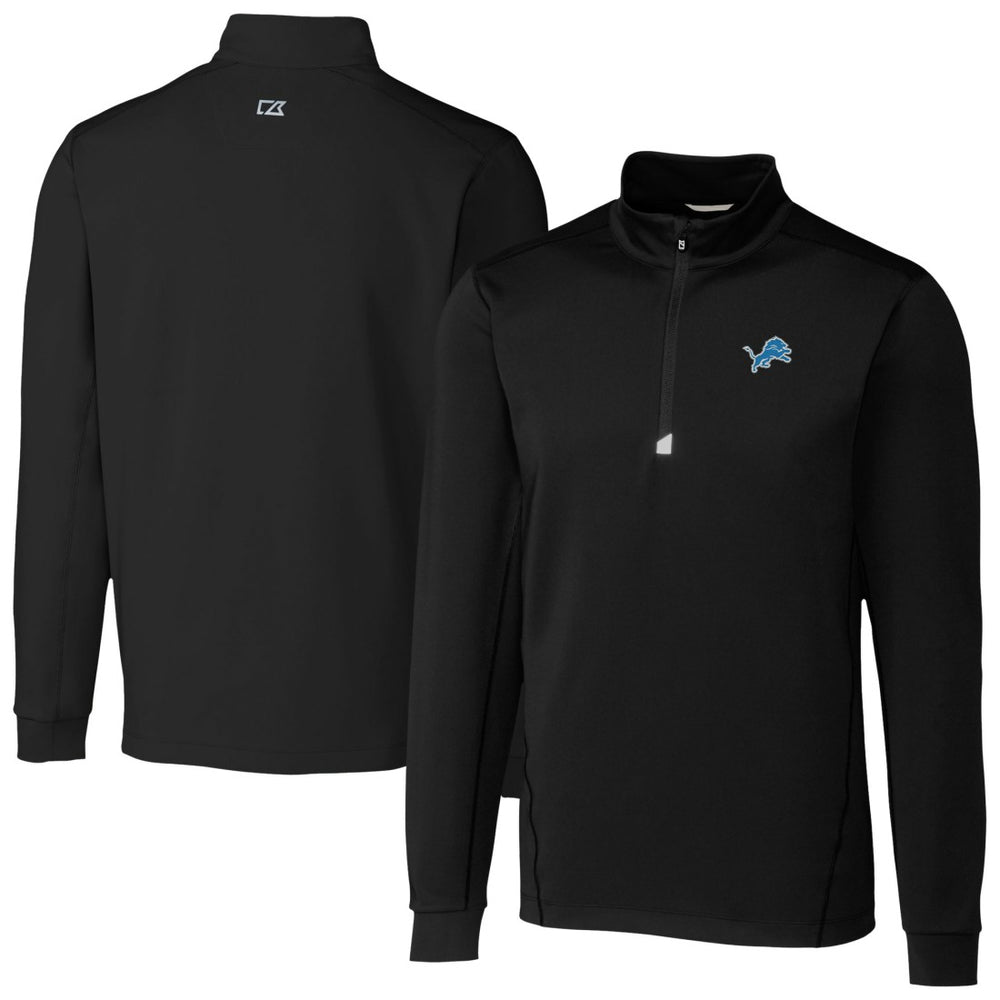 Detroit Lions Cutter & Buck Traverse Stretch Quarter-Zip Top Black