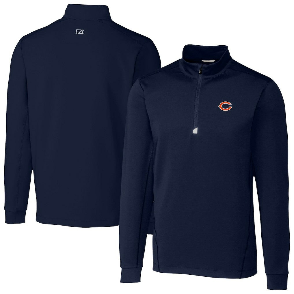 Chicago Bears Cutter & Buck Traverse Stretch Quarter-Zip Top Navy