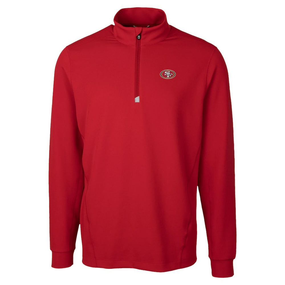 San Francisco 49ers Cutter & Buck Traverse Stretch Quarter-Zip Top Red