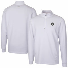 Las Vegas Raiders Cutter & Buck Traverse Stretch Quarter-Zip Top White