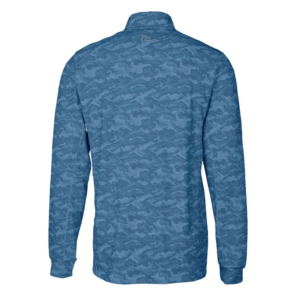 Miami Dolphins Cutter & Buck Traverse Camo Print Stretch Quarter-Zip Top Navy