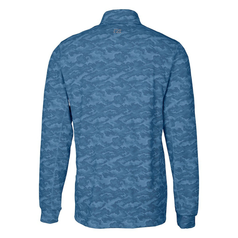Miami Dolphins Cutter & Buck Traverse Camo Print Stretch Quarter-Zip Top Navy