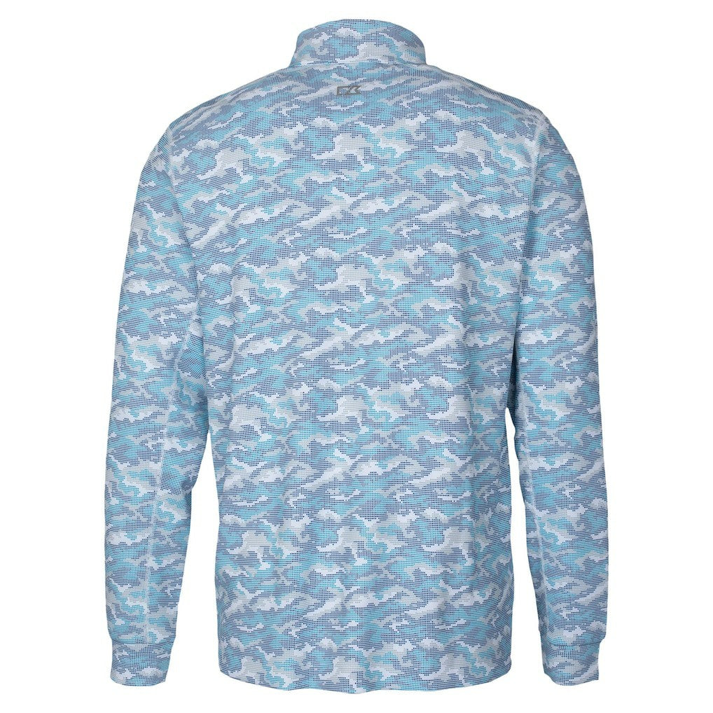 Seattle Seahawks Cutter & Buck Traverse Camo Print Stretch Quarter-Zip Top Navy