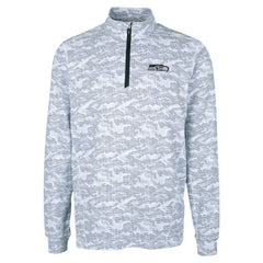 Seattle Seahawks Cutter & Buck Traverse Camo Print Stretch Quarter-Zip Top Charcoal