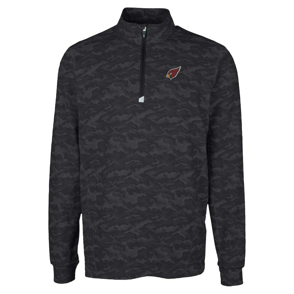 Arizona Cardinals Cutter & Buck Traverse Camo Print Stretch Quarter-Zip Top Black