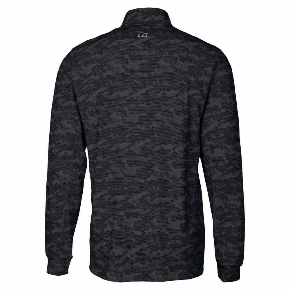 Detroit Lions Cutter & Buck Traverse Camo Print Stretch Quarter-Zip Top Black