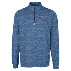 Los Angeles Chargers Cutter & Buck Traverse Camo Print Stretch Quarter-Zip Top Navy