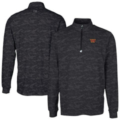 Washington Commanders Cutter & Buck Traverse Camo Print Stretch Quarter-Zip Top Black