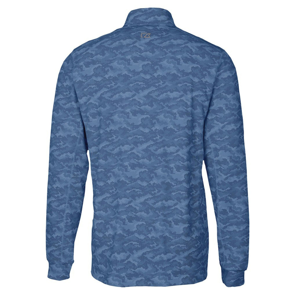 Denver Broncos Cutter & Buck Traverse Camo Print Stretch Quarter-Zip Top Navy
