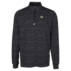 Green Bay Packers Cutter & Buck Traverse Camo Print Stretch Quarter-Zip Top Black