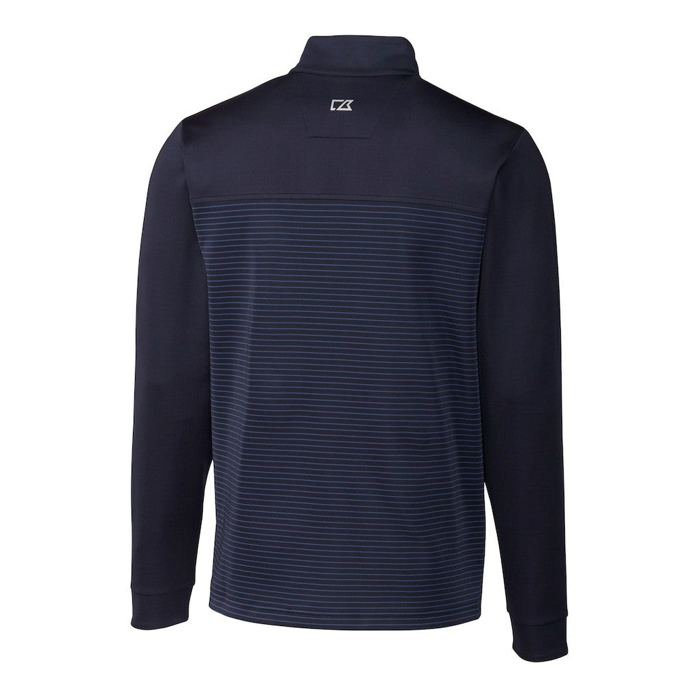 New York Giants Cutter & Buck Traverse Stripe Stretch DryTec Quarter-Zip Top Navy
