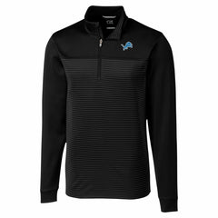 Detroit Lions Cutter & Buck Traverse Stripe Stretch DryTec Quarter-Zip Top Black