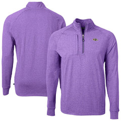 Baltimore Ravens Cutter & Buck Adapt Eco Raglan Quarter-Zip Jacket Heather Purple