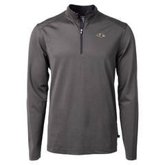 Baltimore Ravens Cutter & Buck Virtue Eco Pique Micro Stripe Quarter-Zip Jacket Black