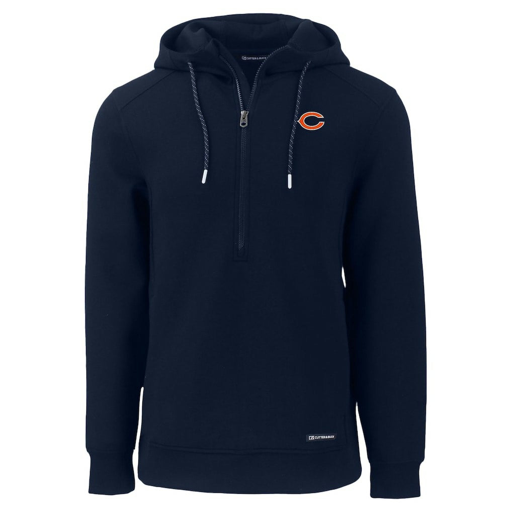 Chicago Bears Cutter & Buck Roam Eco Recycled Half-Zip Hoodie Navy