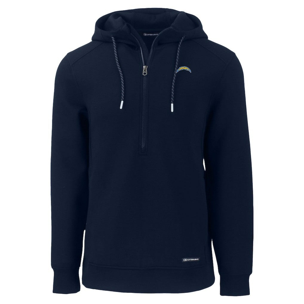 Los Angeles Chargers Cutter & Buck Roam Eco Recycled Half-Zip Hoodie Navy