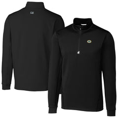 Green Bay Packers Cutter & Buck Big & Tall Traverse Eco Tri-Blend DryTec Quarter-Zip Jacket Black