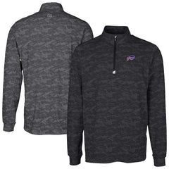 Buffalo Bills Cutter & Buck Big & Tall Traverse Eco Camo Tri-Blend DryTec Quarter-Zip Jacket Black