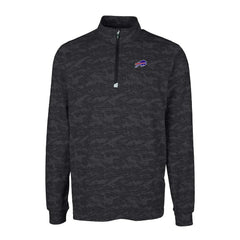 Buffalo Bills Cutter & Buck Big & Tall Traverse Eco Camo Tri-Blend DryTec Quarter-Zip Jacket Black