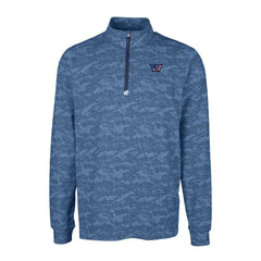 Washington Commanders Cutter & Buck Big & Tall Americana Traverse Eco Camo Tri-Blend DryTec Quarter-Zip Jacket Navy