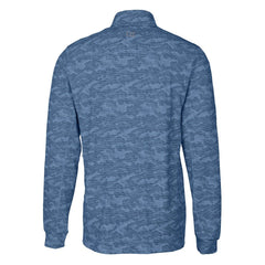 Washington Commanders Cutter & Buck Big & Tall Americana Traverse Eco Camo Tri-Blend DryTec Quarter-Zip Jacket Navy