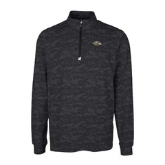 Baltimore Ravens Cutter & Buck Big & Tall Traverse Eco Camo Tri-Blend DryTec Quarter-Zip Jacket Black