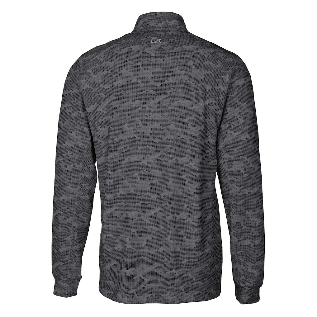 Indianapolis Colts Cutter & Buck Big & Tall Traverse Eco Camo Tri-Blend DryTec Quarter-Zip Jacket Black