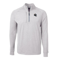 Denver Broncos Cutter & Buck Big & Tall Adapt Eco Raglan Quarter-Zip Jacket Heather Gray