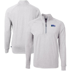 Seattle Seahawks Cutter & Buck Big & Tall Adapt Eco Raglan Quarter-Zip Jacket Heather Gray