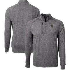 Jacksonville Jaguars Cutter & Buck Big & Tall Adapt Eco Raglan Quarter-Zip Jacket Heather Black