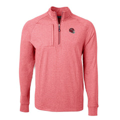 Kansas City Chiefs Cutter & Buck Big & Tall Adapt Eco Raglan Quarter-Zip Jacket Heather Red