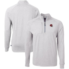 Kansas City Chiefs Cutter & Buck Big & Tall Adapt Eco Raglan Quarter-Zip Jacket Heather Gray