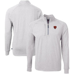 Chicago Bears Cutter & Buck Big & Tall Adapt Eco Raglan Quarter-Zip Jacket Heather Gray