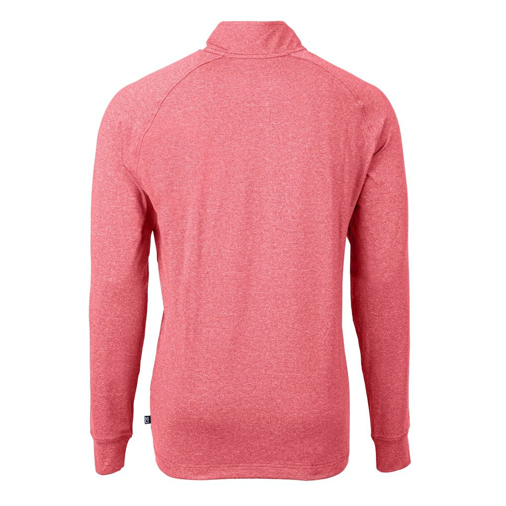 San Francisco 49ers Cutter & Buck Big & Tall Adapt Eco Raglan Quarter-Zip Jacket Heather Scarlet