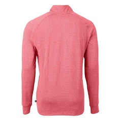San Francisco 49ers Cutter & Buck Big & Tall Adapt Eco Raglan Quarter-Zip Jacket Heather Scarlet