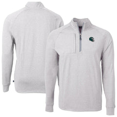 Philadelphia Eagles Cutter & Buck Big & Tall Adapt Eco Raglan Quarter-Zip Jacket Heather Gray